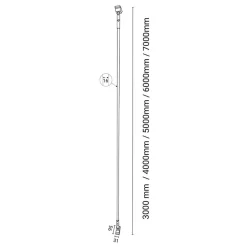 Lampa liniowa Surika - Czarna (5000 mm) 3000K (6028) - Shilo