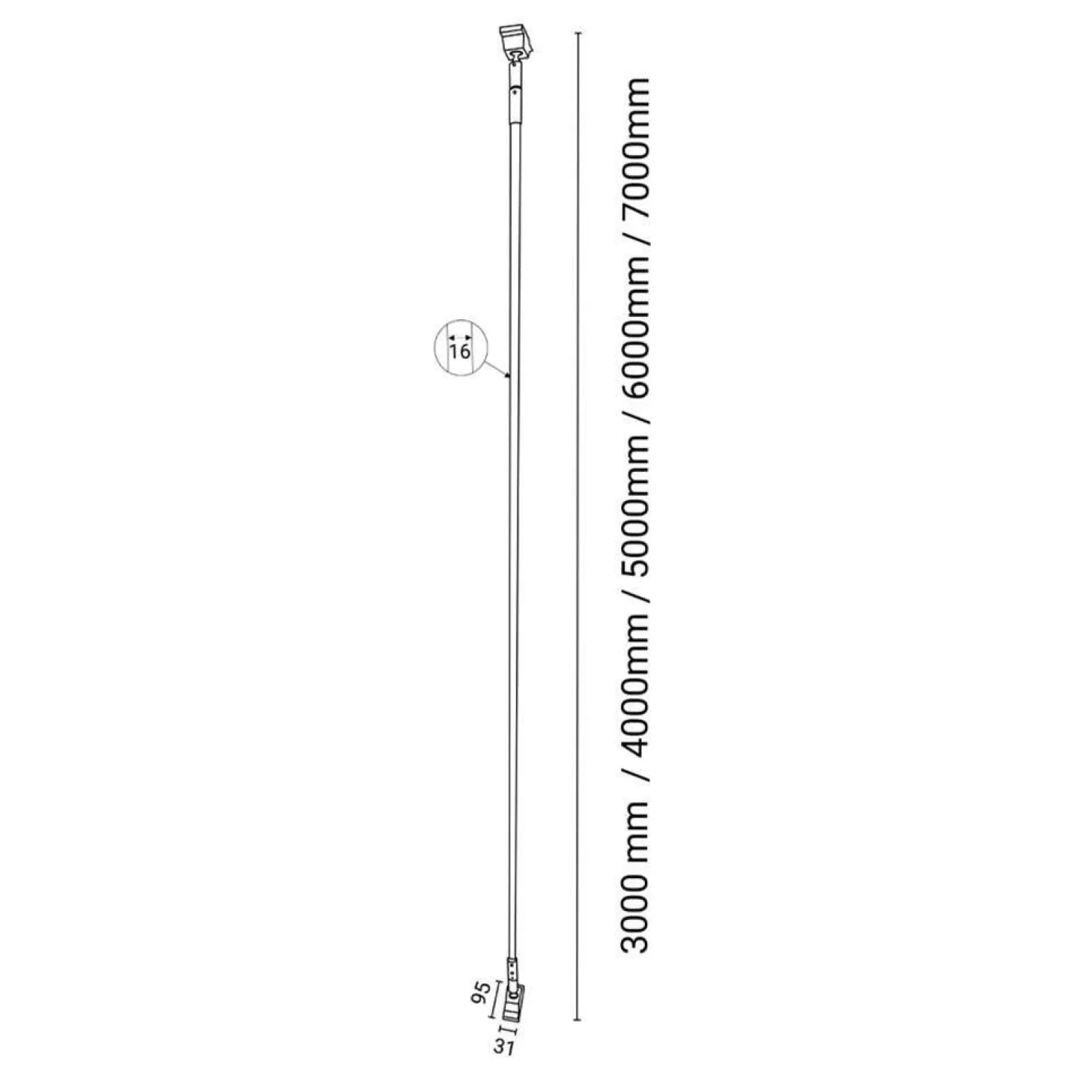 Lampa liniowa Surika - Czarna (5000 mm) 3000K (6028) - Shilo