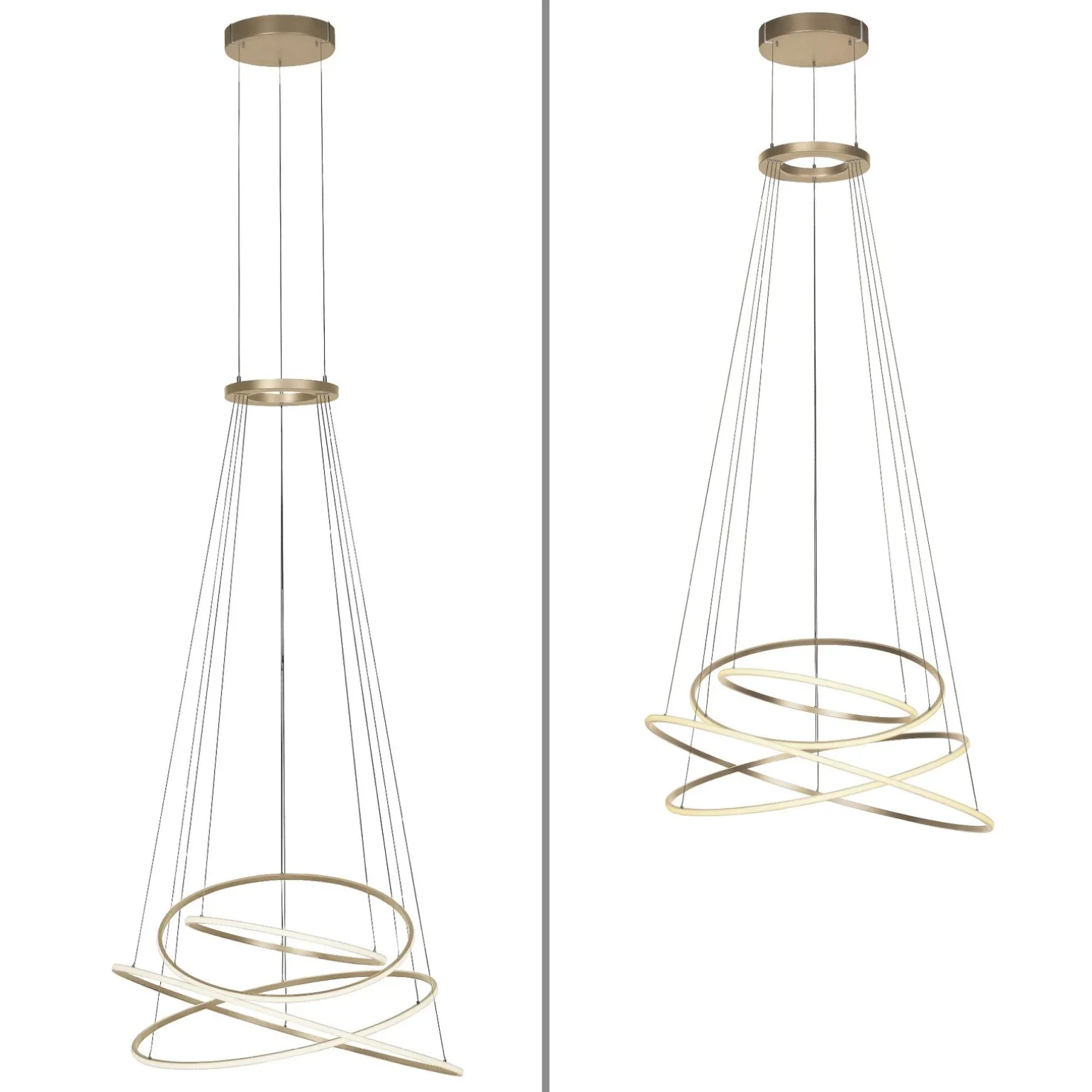 Lampa na pilota, z płynną regulacją wysokości PURE E-FLYING RINGS BRĄZOWA (2566-97) - Paul Neuhaus