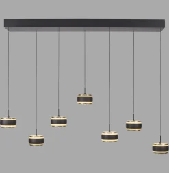 Lampa na pilota, z regulacją światła i wysokości PURE FALLING RINGS CZARNA (2505-18) - Paul Neuhaus