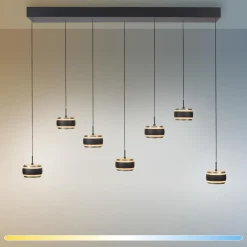 Lampa na pilota, z regulacją światła i wysokości PURE FALLING RINGS CZARNA (2505-18) - Paul Neuhaus