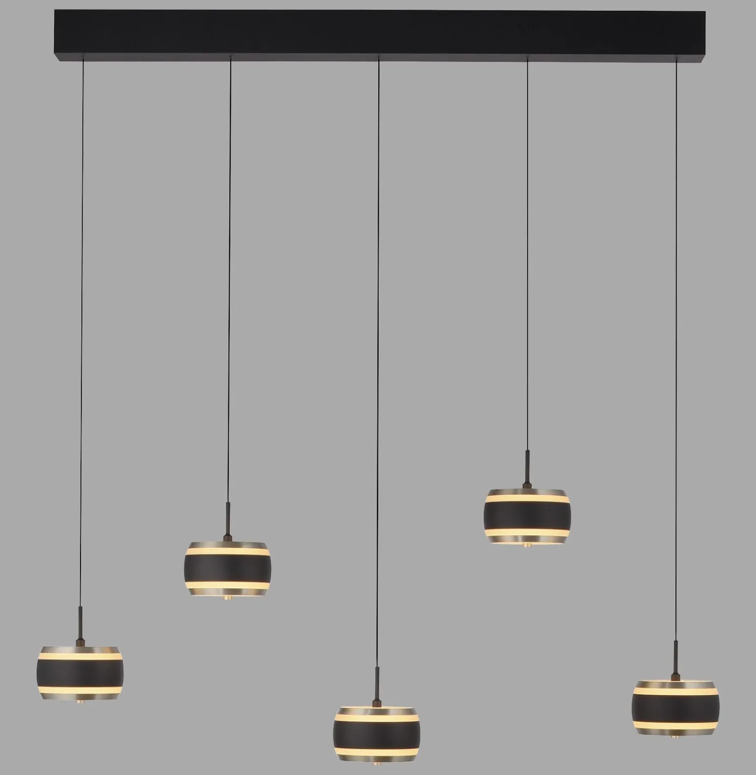 Lampa na pilota, z regulacją światła i wysokości PURE FALLING RINGS CZARNA (2504-18) - Paul Neuhaus