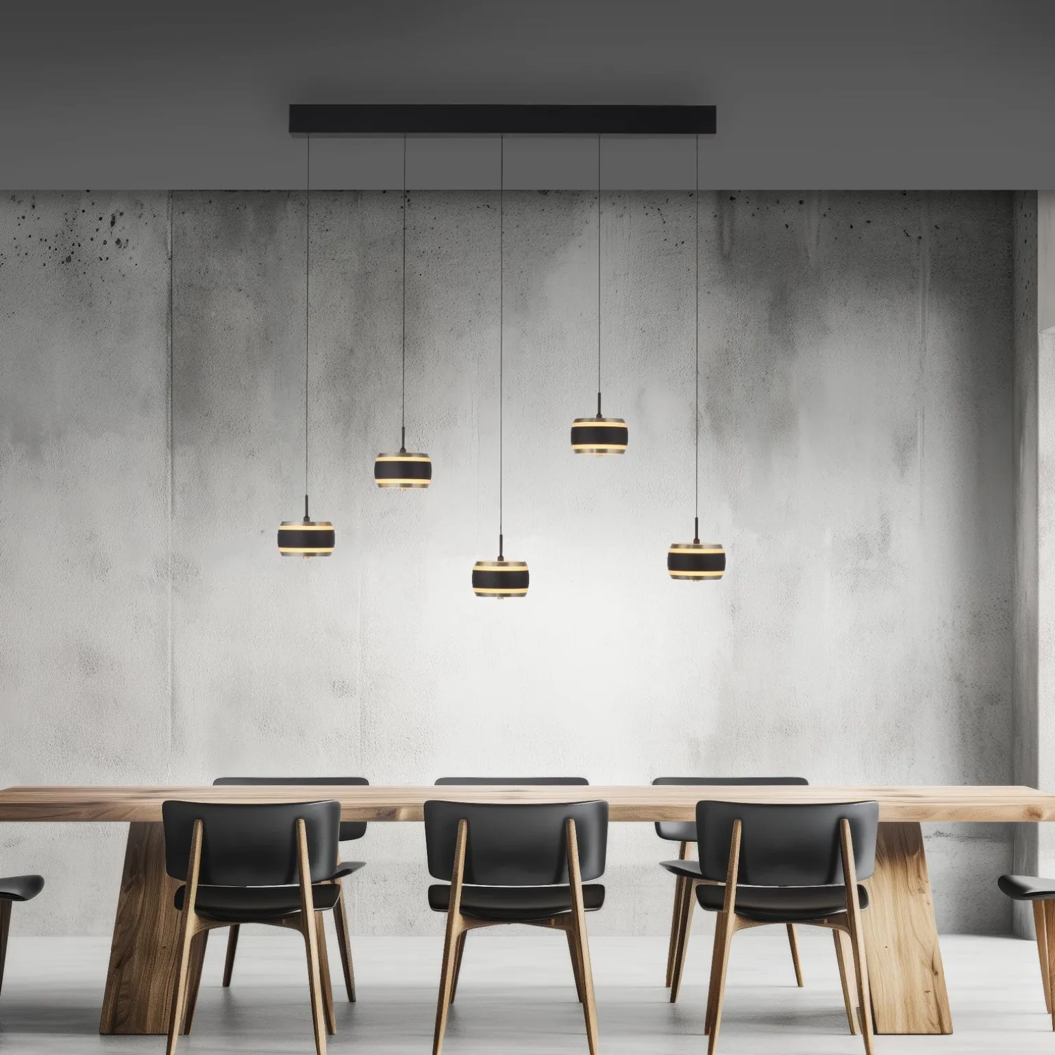 Lampa na pilota, z regulacją światła i wysokości PURE FALLING RINGS CZARNA (2504-18) - Paul Neuhaus