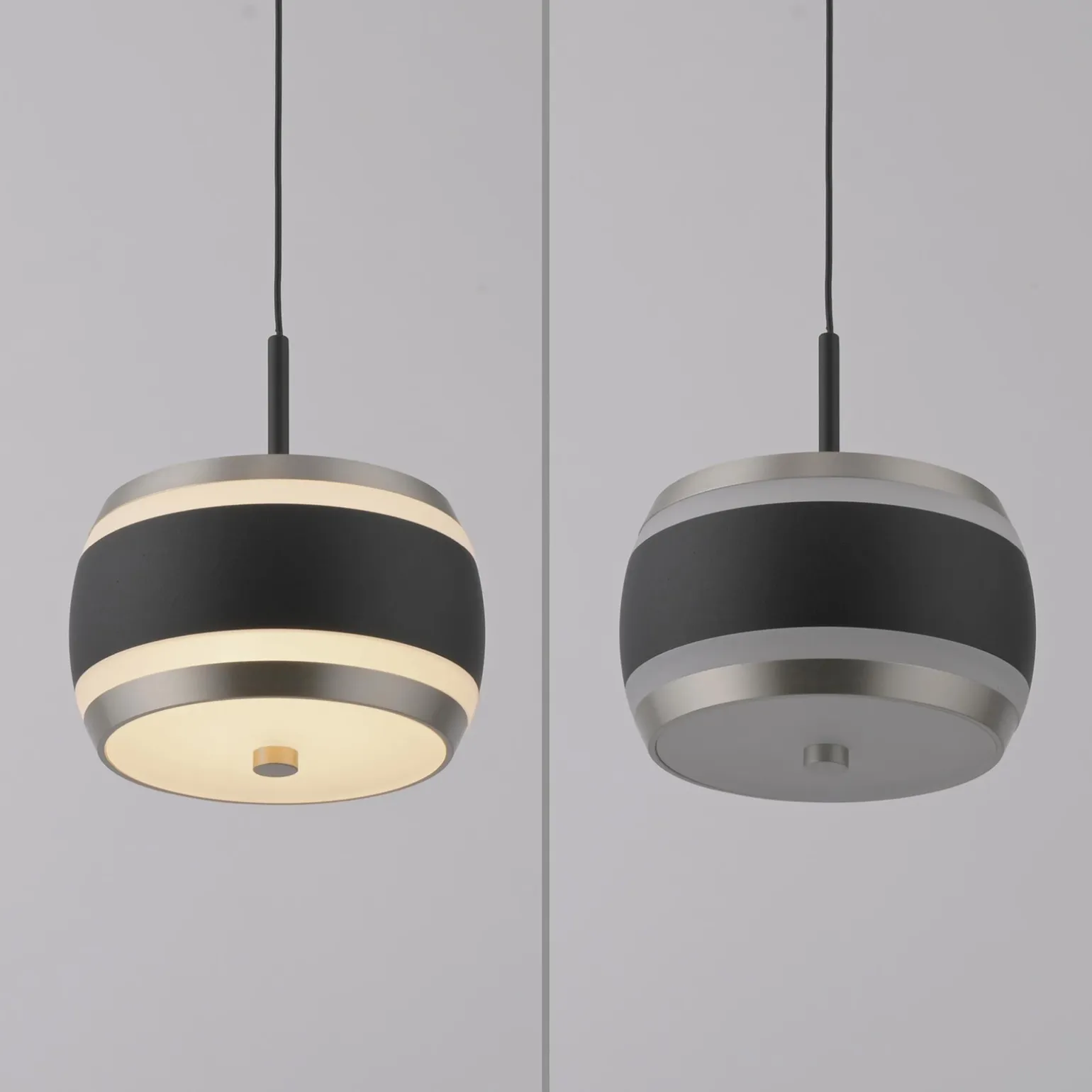 Lampa na pilota, z regulacją światła i wysokości PURE FALLING RINGS CZARNA (2503-18) - Paul Neuhaus