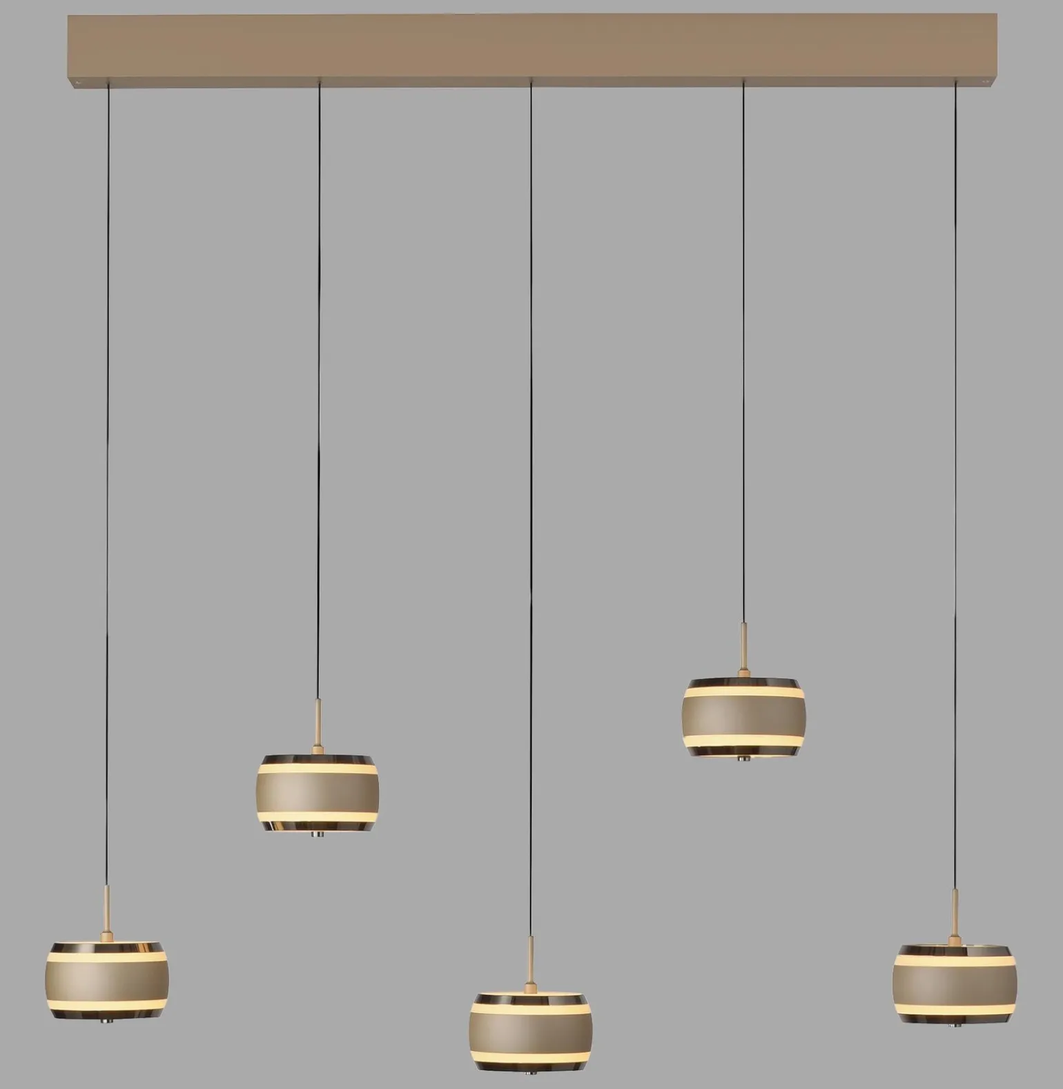 Lampa na pilota, z regulacją światła i wysokości PURE FALLING RINGS BRĄZOWY/CHROM (2504-97) - Paul Neuhaus