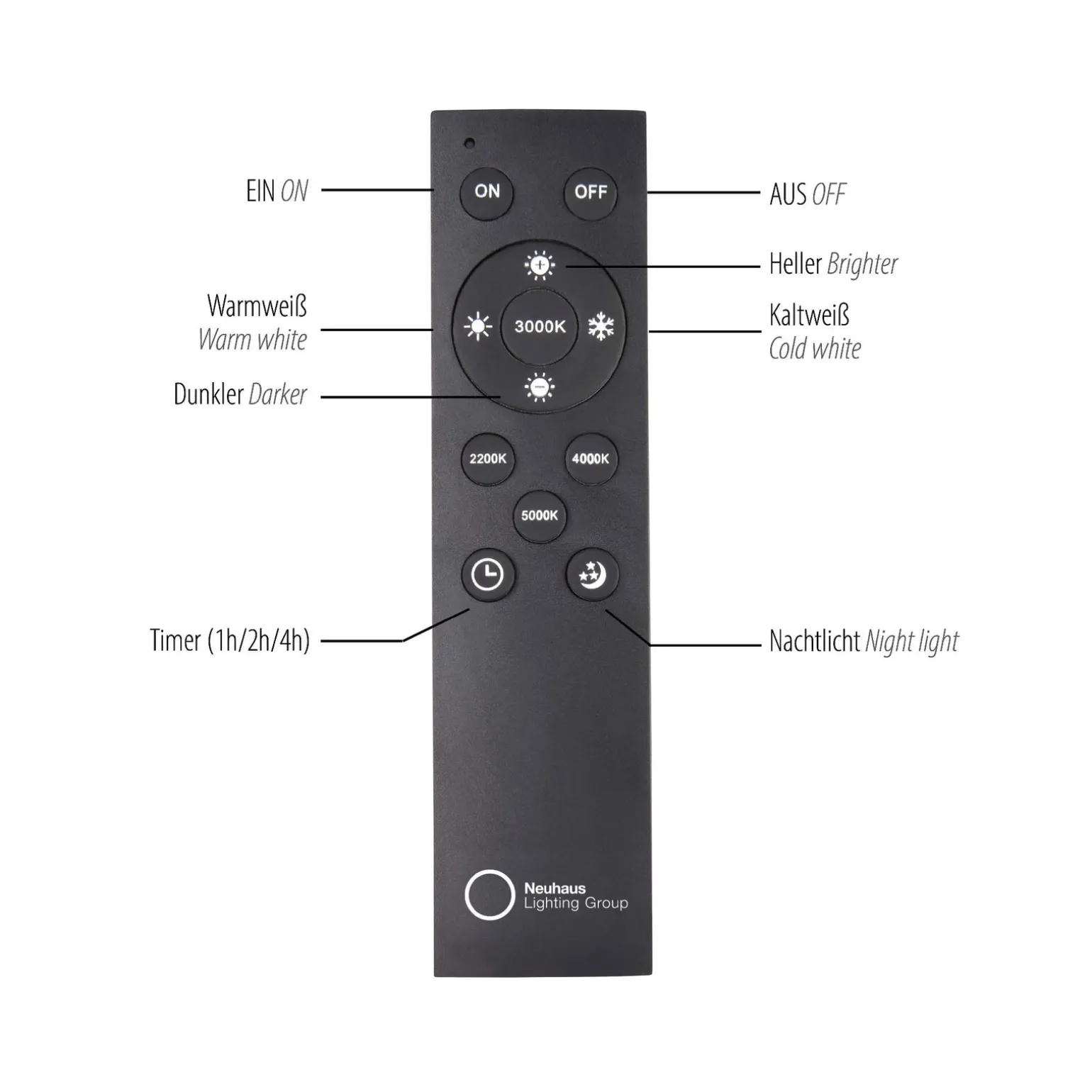 Lampa na pilota, z regulacją światła i wysokości PURE FALLING RINGS BRĄZOWY/CHROM (2504-97) - Paul Neuhaus