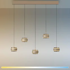 Lampa na pilota, z regulacją światła i wysokości PURE FALLING RINGS BRĄZOWY/CHROM (2504-97) - Paul Neuhaus