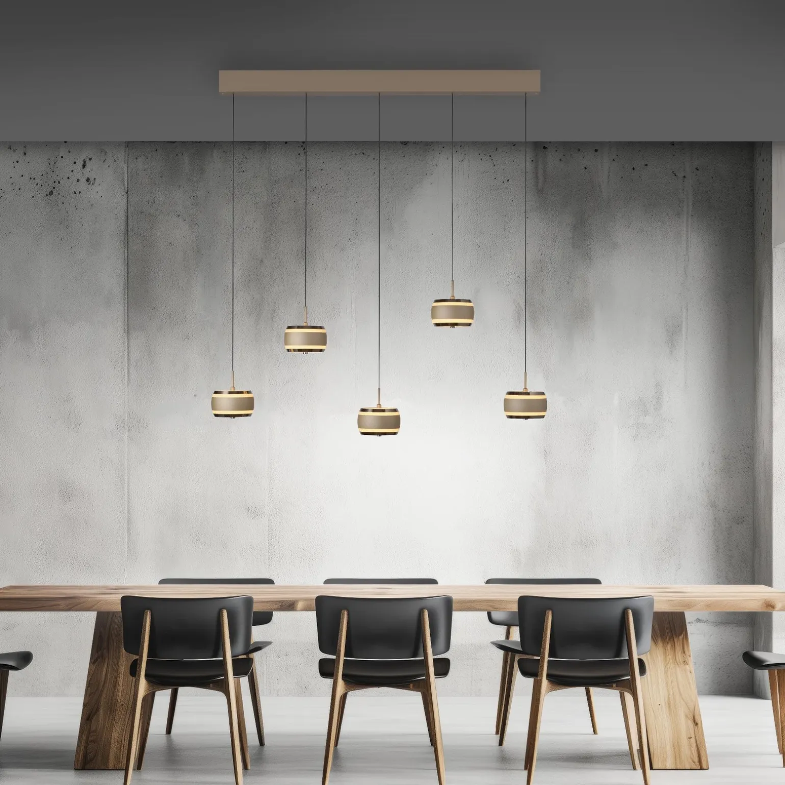 Lampa na pilota, z regulacją światła i wysokości PURE FALLING RINGS BRĄZOWY/CHROM (2504-97) - Paul Neuhaus