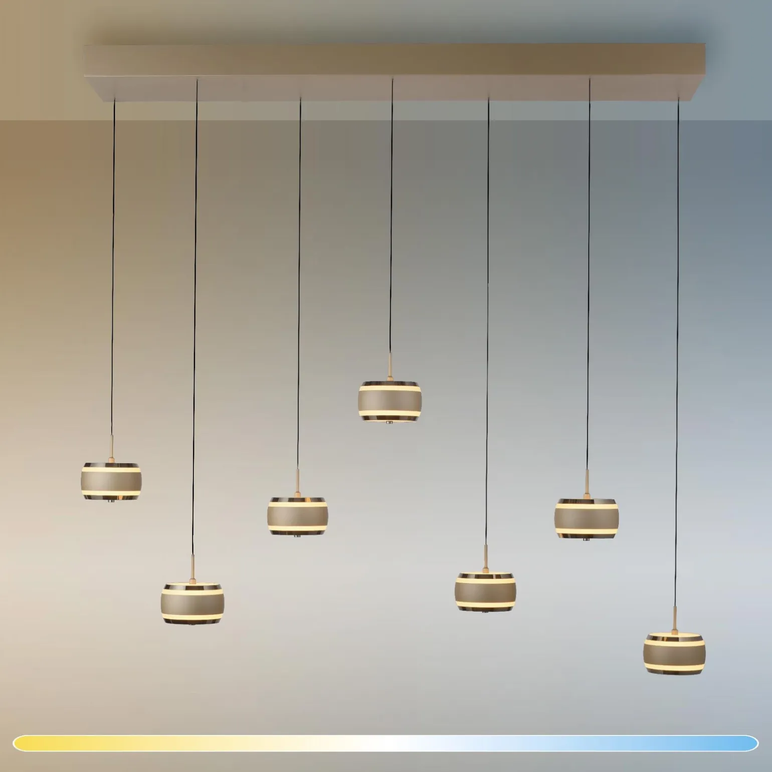 Lampa na pilota, z regulacją światła i wysokości PURE FALLING RINGS BRĄZOWY/CHROM (2505-97) - Paul Neuhaus