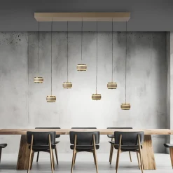 Lampa na pilota, z regulacją światła i wysokości PURE FALLING RINGS BRĄZOWY/CHROM (2505-97) - Paul Neuhaus