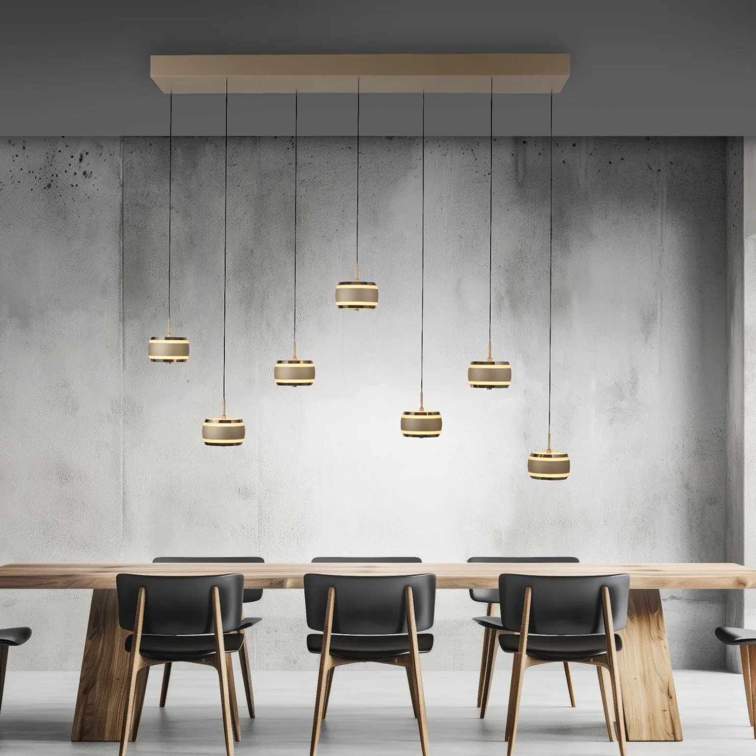 Lampa na pilota, z regulacją światła i wysokości PURE FALLING RINGS BRĄZOWY/CHROM (2505-97) - Paul Neuhaus