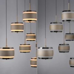 Lampa na pilota, z regulacją światła i wysokości PURE FALLING RINGS BRĄZOWY/CHROM (2505-97) - Paul Neuhaus