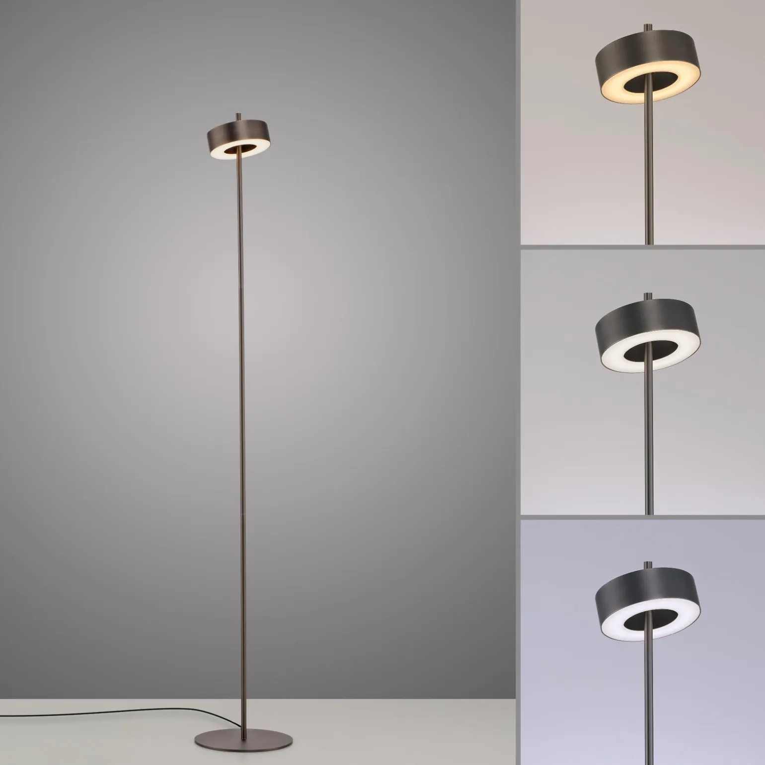 Lampa podłogowa ściemnialna, sterowana Smart Q-ROTATE BRĄZOWA (324-34) - Paul Neuhaus