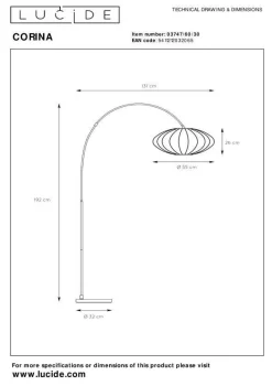 Lampa podłogowa CORINA (03747/60/30) - Lucide