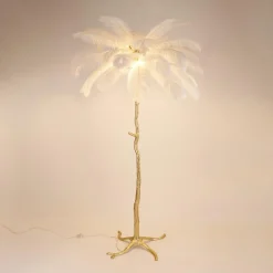 Lampa podłogowa EMU pióra białe 170 cm (ST-DN127-F white) - Step into Design