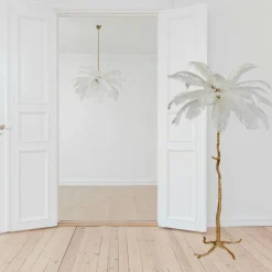 Lampa podłogowa EMU pióra białe 170 cm (ST-DN127-F white) - Step into Design