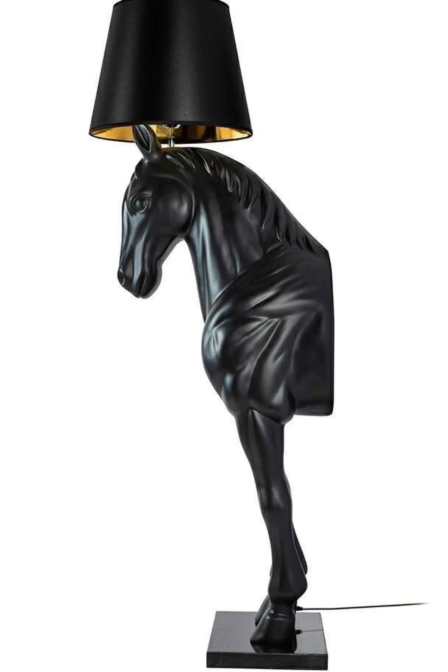Lampa podłogowa KOŃ HORSE STAND M czarna - włókno szklane (JB001L) - King Home