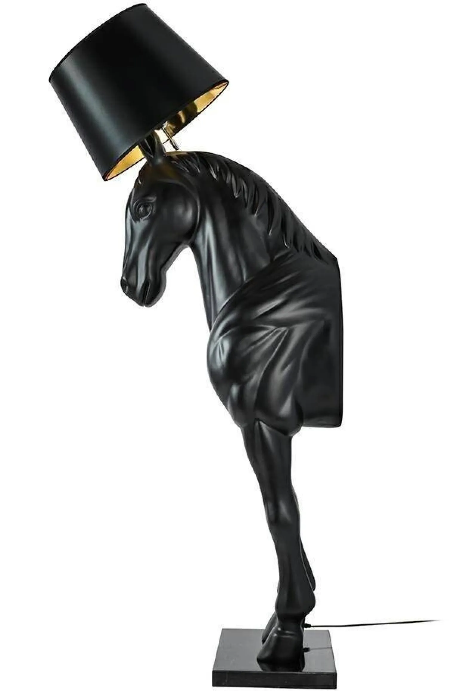 Lampa podłogowa KOŃ HORSE STAND M czarna - włókno szklane (JB001L) - King Home