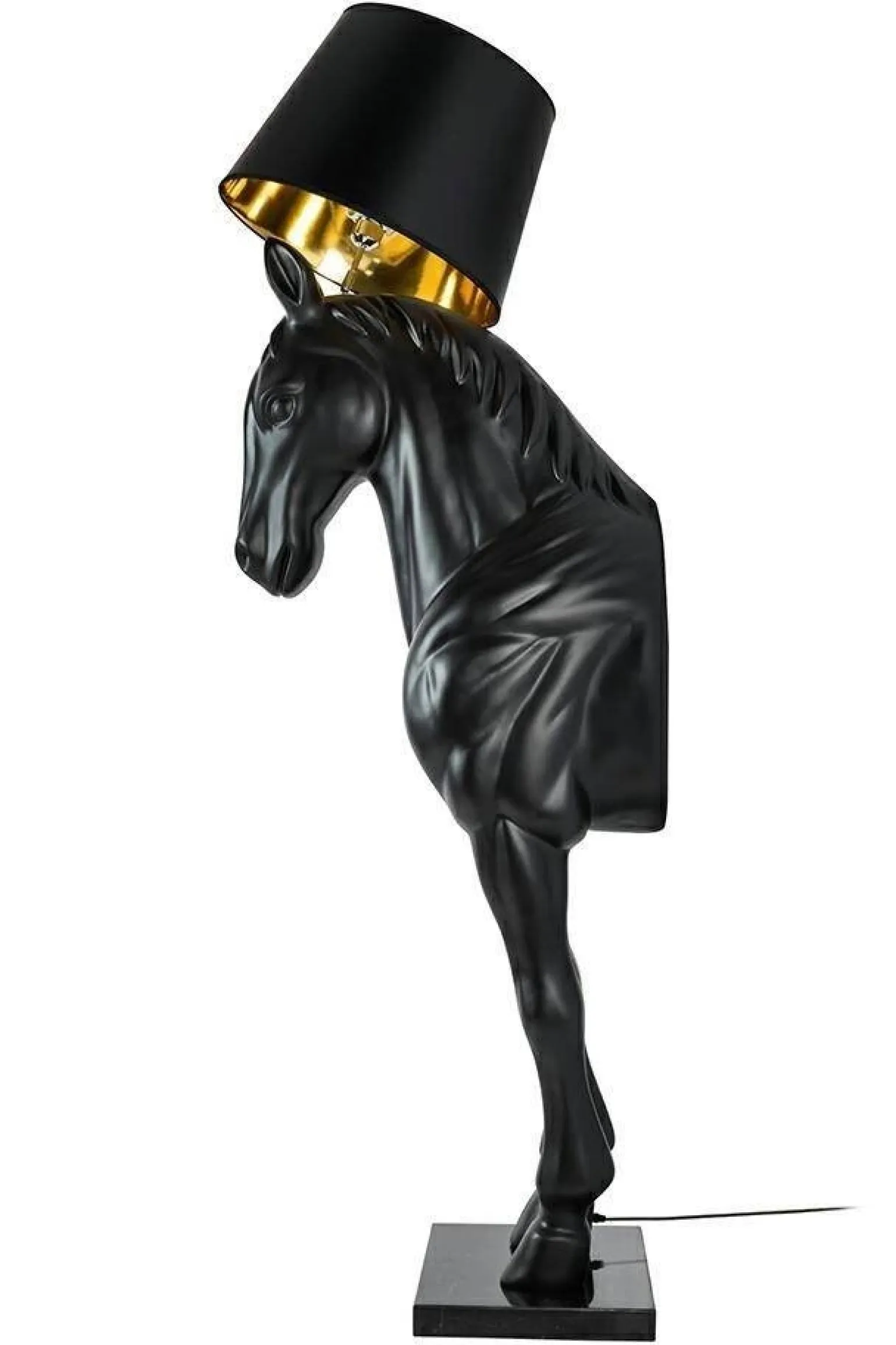 Lampa podłogowa KOŃ HORSE STAND M czarna - włókno szklane (JB001L) - King Home