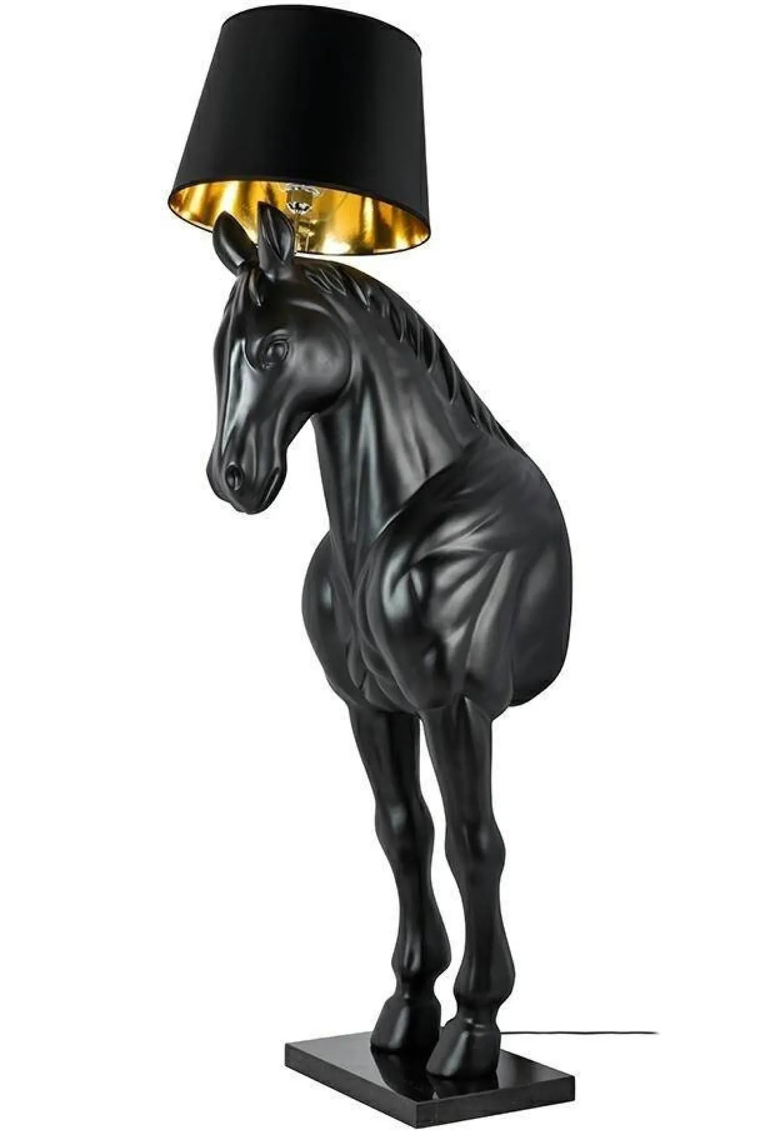 Lampa podłogowa KOŃ HORSE STAND M czarna - włókno szklane (JB001L) - King Home