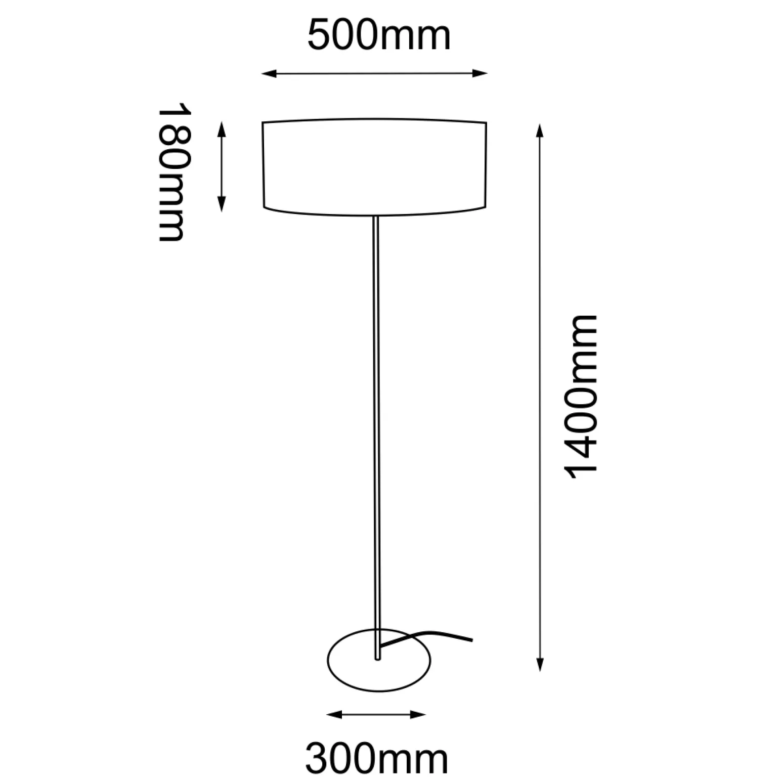 Lampa podłogowa Lamego F Szeroka - Szara (1400 mm) (2018) - Shilo