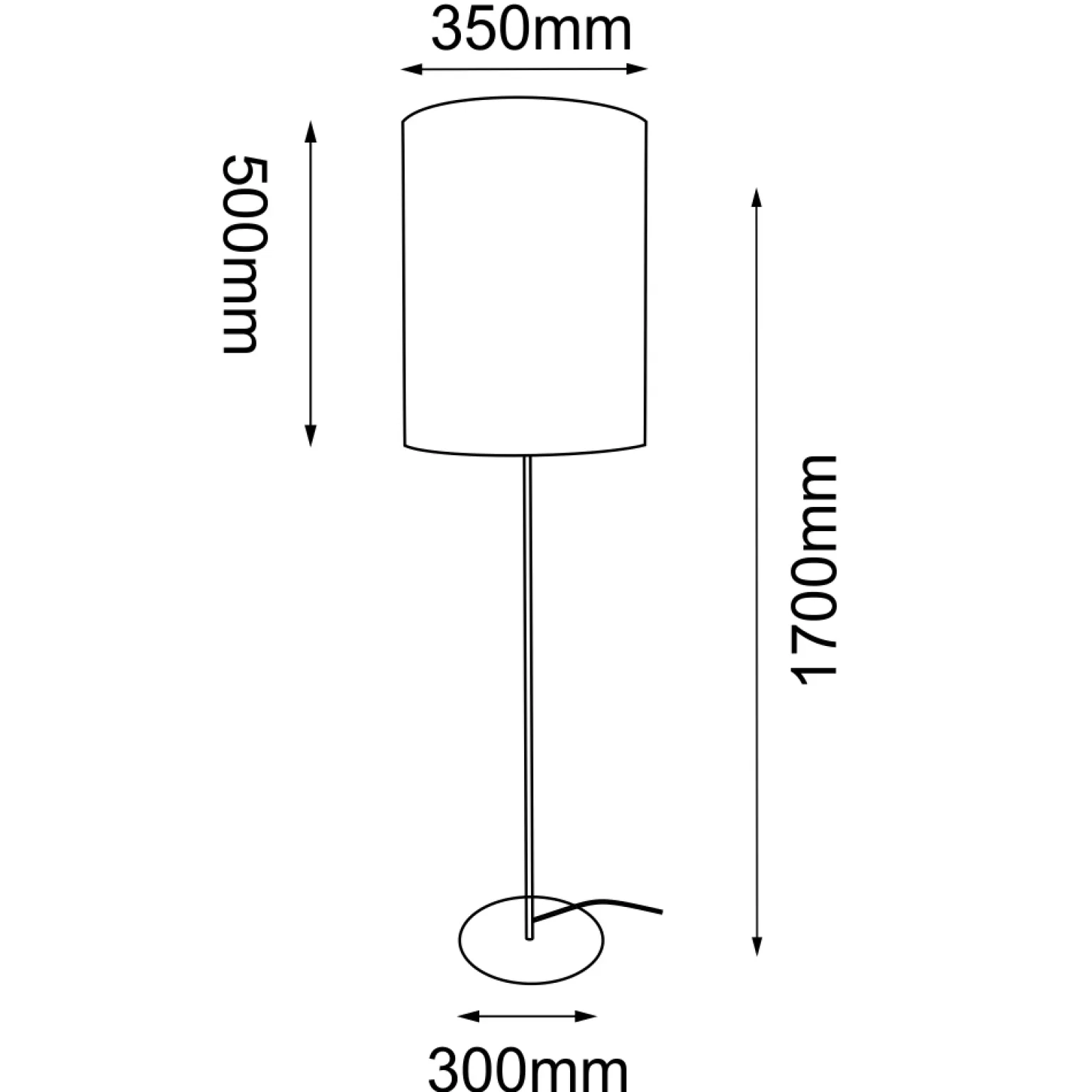 Lampa podłogowa Lamego F Wąska - Szara (1700 mm) (2023) - Shilo