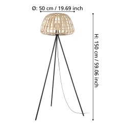 Lampa Podłogowa MONTEZUELO czarna (390155) - EGLO