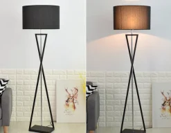 Lampa podłogowa Sand Glass czarna (Abigali-FSG-B-E27)