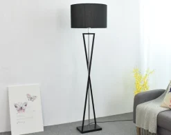 Lampa podłogowa Sand Glass czarna (Abigali-FSG-B-E27)