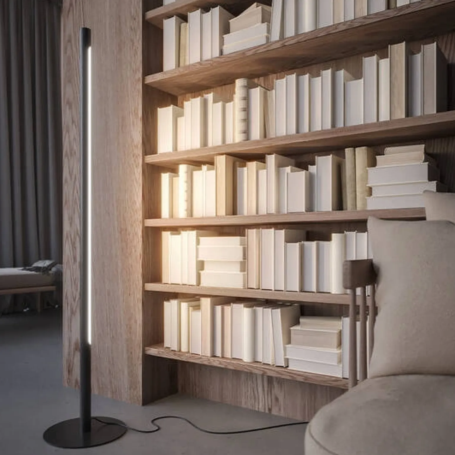 Lampa podłogowa THIN TUBE LED czarna (26551-L940-D9-00-12) - Aqform