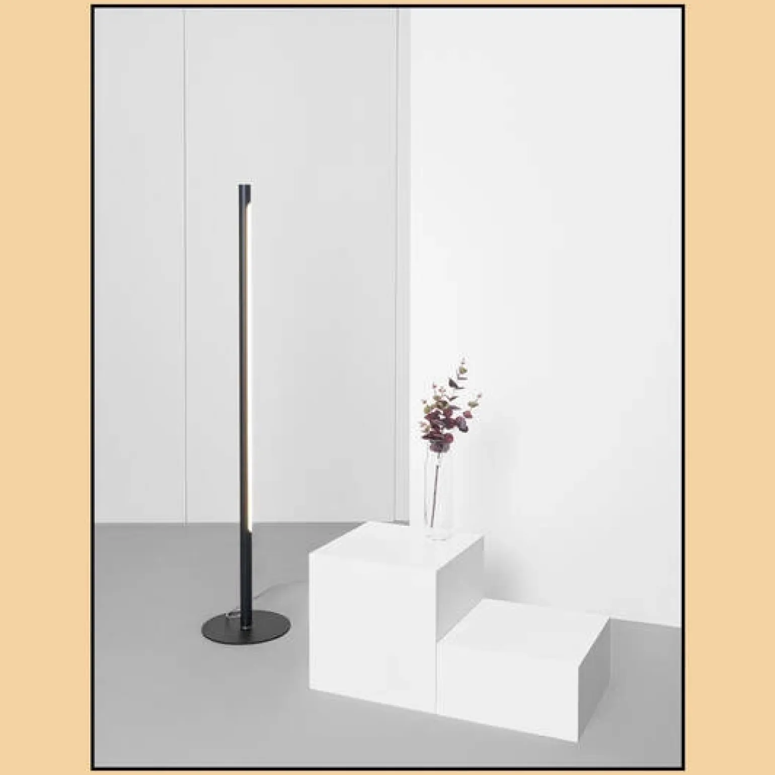 Lampa podłogowa THIN TUBE LED czarna (26551-L930-D9-00-12) - Aqform