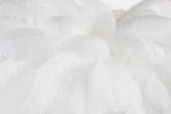 Lampa podłogowa TIFFANY 175 biała mosiądz / naturalne pióra (JL0019.WHITE) - King Home