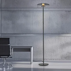 Lampa podłogowa z dotykowym ściemniaczem PURE VITRUM SZARY (481-15) - Paul Neuhaus