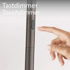 Lampa podłogowa z dotykowym ściemniaczem PURE VITRUM CIEMNOMETALOWO-BRĄZOWY (481-34) - Paul Neuhaus