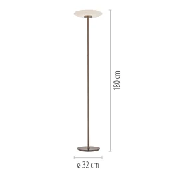 Lampa podłogowa z dotykowym ściemniaczem PURE VITRUM CIEMNOMETALOWO-BRĄZOWY (481-34) - Paul Neuhaus