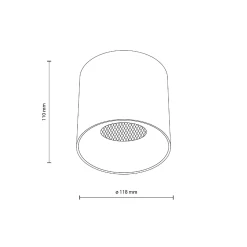 Lampa przysufitowa BLAZE BLACK CCT 30W (18162) - TK Lighting