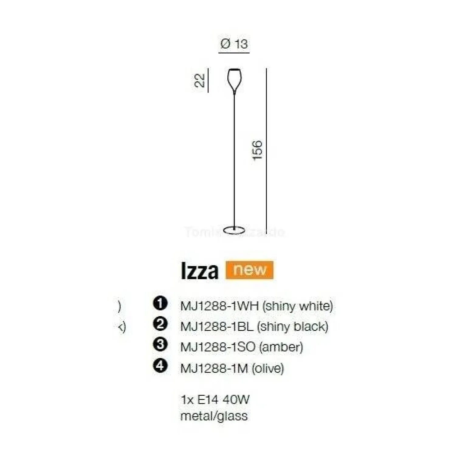 Lampa stojąca IZZA kol. CZARNY (MJ1288-1BL) - Azzardo