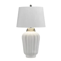 Lampa stołowa Bexley - 1 źródło światła - Biała/ Polerowany nikiel (QN-BEXLEY-TL-WPN) - Quintiesse