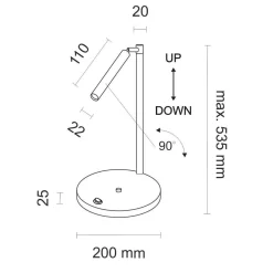 Lampa stołowa KOSAME (czarny) (7874) - Shilo