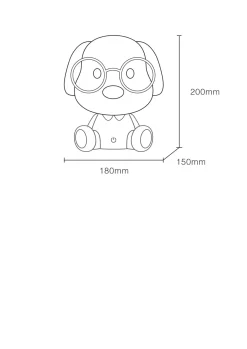 LAMPA STOŁOWA PIES SZARA/GREY (KDR-621-GR) - Zuma Line