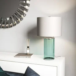 Lampa stołowa Reno - 1 źródło światła - Zielone/ Polerowany nikiel (QN-RENO-GREEN-PN) - Quintiesse