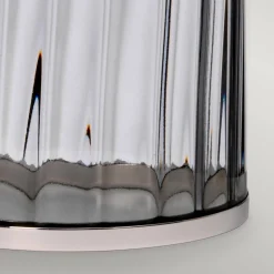 Lampa stołowa Reno - 1 źródło światła - Dymione szkło/ Polerowany nikiel (QN-RENO-SMOKE-PN) - Quintiesse