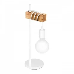 Lampa stołowa TOWNSHEND LED biała/drewniana (33163 - Eglo)
