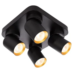 Lampa sufitowa Andy Spot 4 czarna kwadrat (ML9941) - Milagro