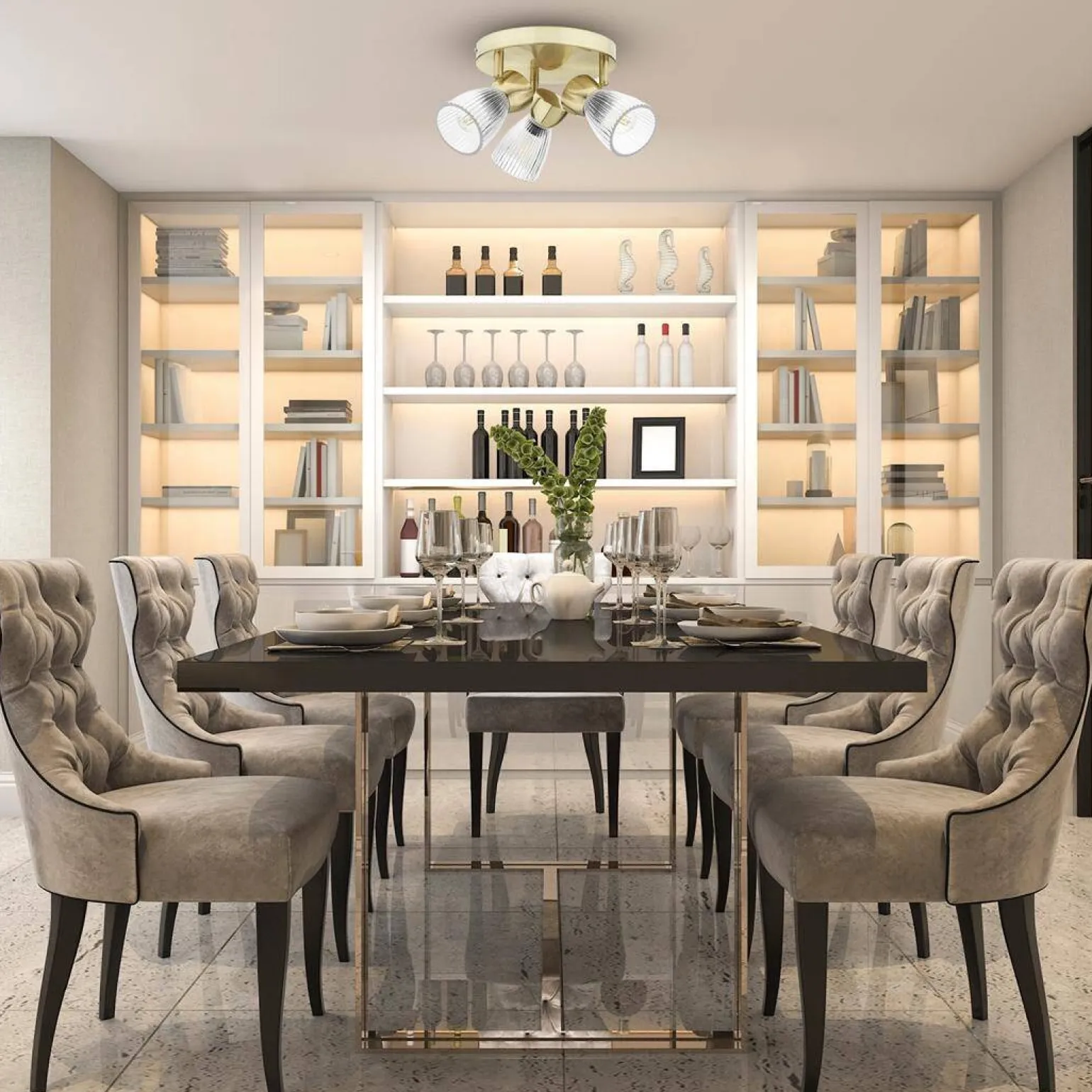 Lampa sufitowa BEST GOLD (round) (ML9977) - Milagro