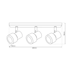 Lampa sufitowa Cino Spot 3 czarna (ML9949) - Milagro
