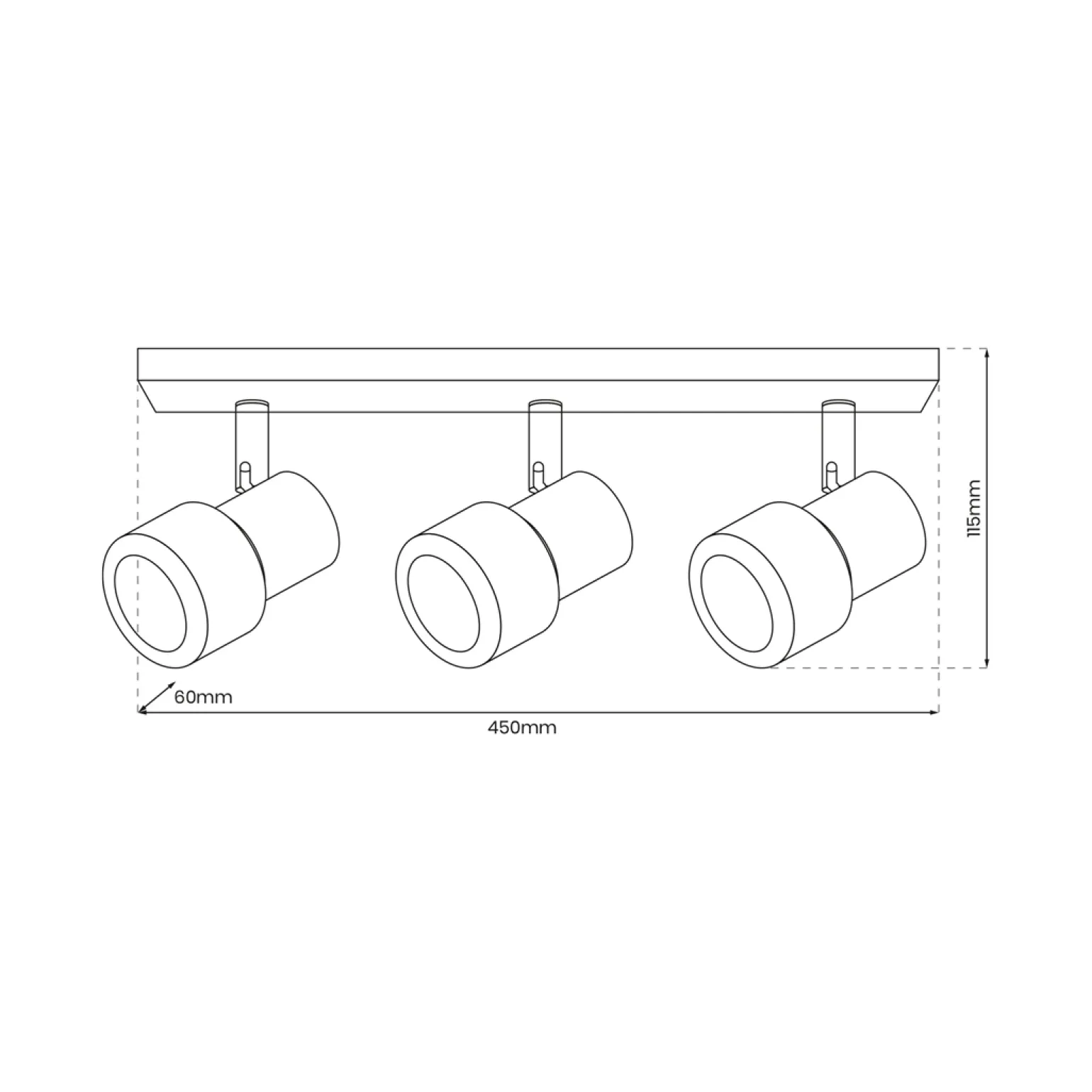 Lampa sufitowa Cino Spot 3 czarna (ML9949) - Milagro