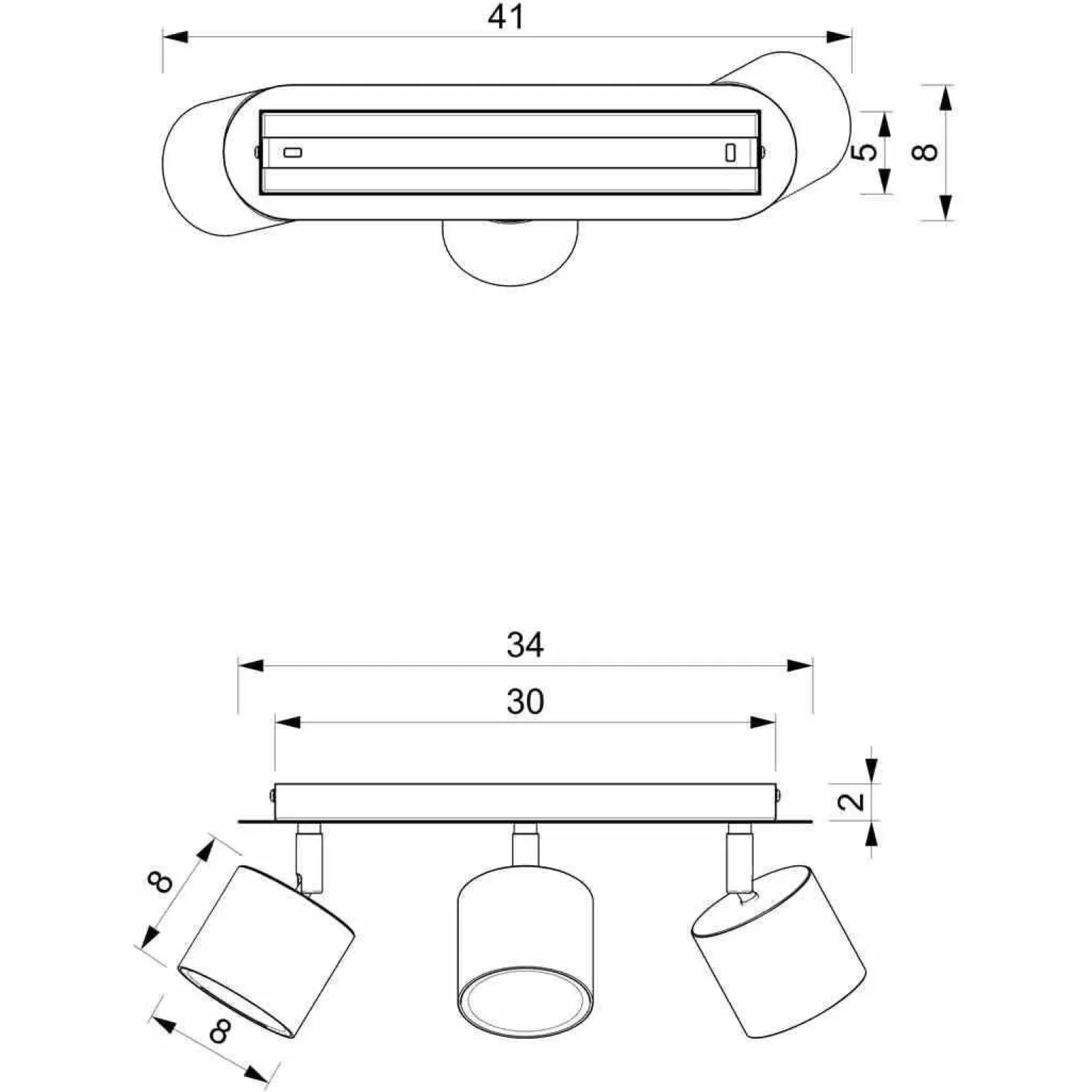 Lampa sufitowa DIXIE BLUE 3xGX53 (MLP7606) - Milagro