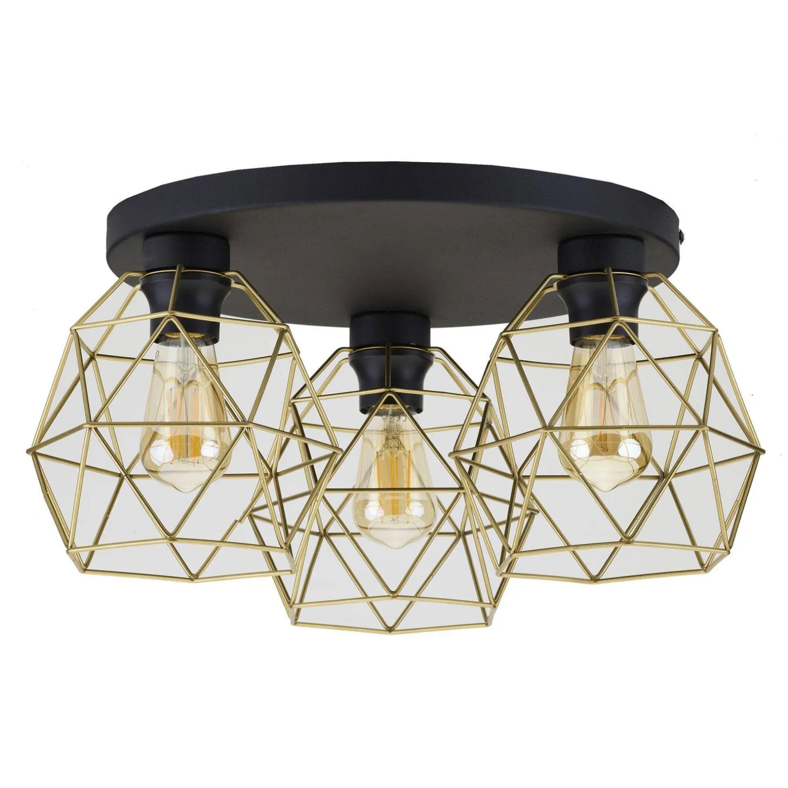 Lampa sufitowa GALAXY BLACK/GOLD 3 PŁ KOŁO (3458) - TK Lighting