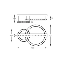Lampa sufitowa GIRONA chrom (MX3713-2-3CT) - Zuma Line